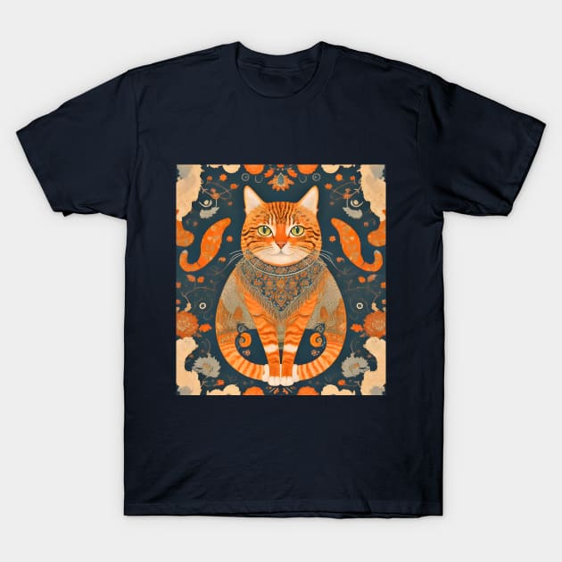 Rug pattern motif-persian cat inspired rug design T-Shirt by Fadedstar